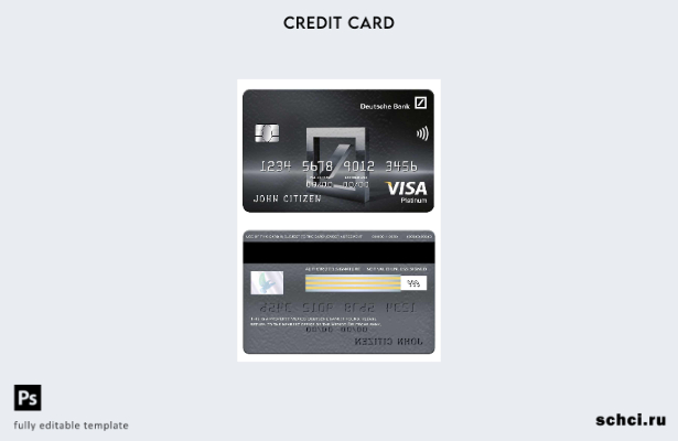 цифровая загрузка шаблона платиновой карты Visa Deutsche Bank в Мексике