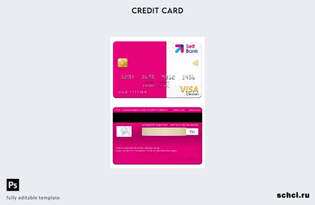 цифровая загрузка шаблона электронной карты Visa Self Bank в Испании