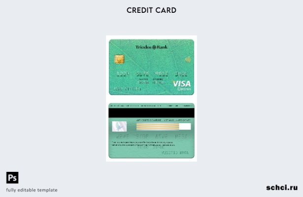 цифровая загрузка шаблона электронной карты Visa Triodos Bank в Нидерландах