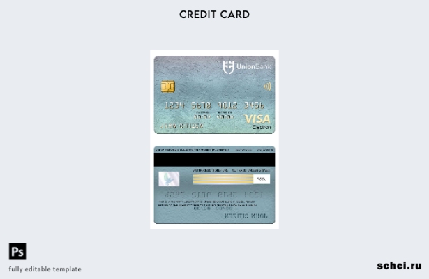 цифровая загрузка шаблона электронной карты Visa Union Bank Лихтенштейна