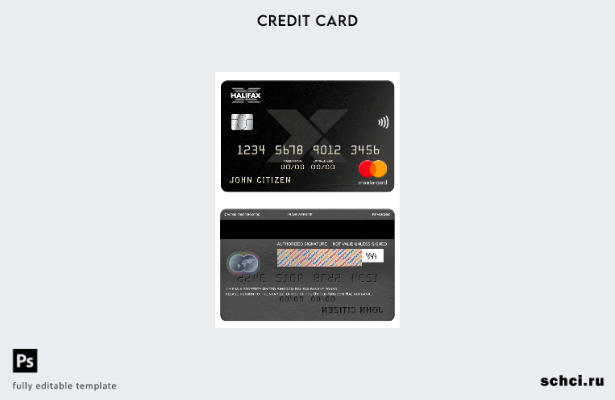 цифровая загрузка шаблона Mastercard банка Галифакс, Великобритания