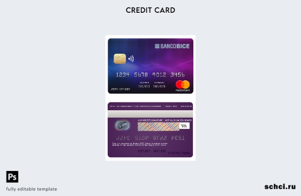 цифровая загрузка шаблона Mastercard банка BICE в Чили