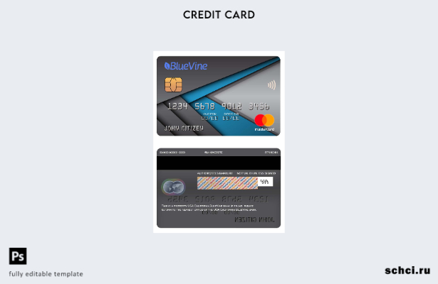 цифровая загрузка шаблона Mastercard банка BlueVine США Калифорния BlueVine