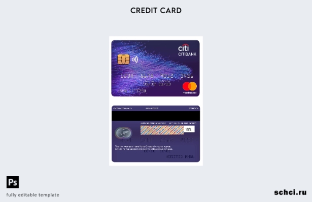 цифровая загрузка шаблона Mastercard банка Citibank Гонконга
