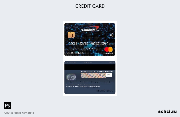 цифровая загрузка шаблона Mastercard банка USA Capital One
