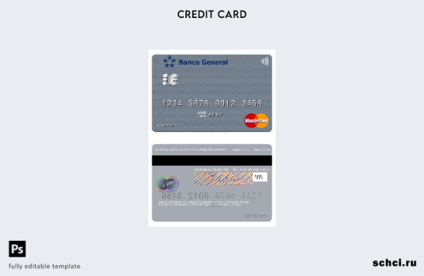 цифровая загрузка шаблона Mastercard Panama Banco General
