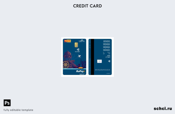 цифровая загрузка India PNB EMT Bank RuPay шаблон платиновой вертикальной кредит