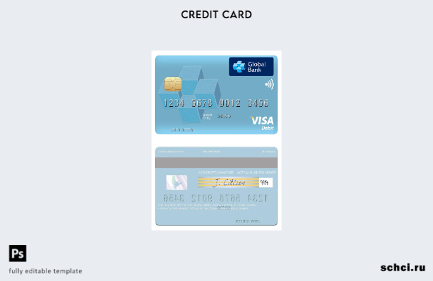 цифровая загрузка Liberia Global Bank Шаблон дебетовой карты Visa в Либерию