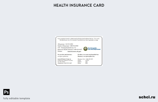 цифровая загрузка шаблона карты медицинского страхования Нью Гэмпшира