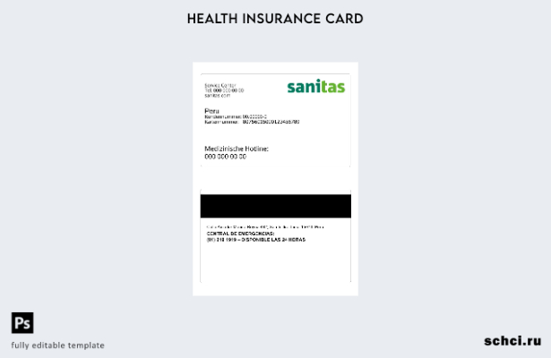цифровая загрузка шаблона карты медицинского страхования в Перу
