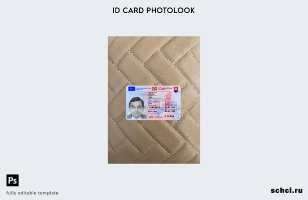 цифровая загрузка Словакия ID карта подарок фотообраз переднего шаблона 1