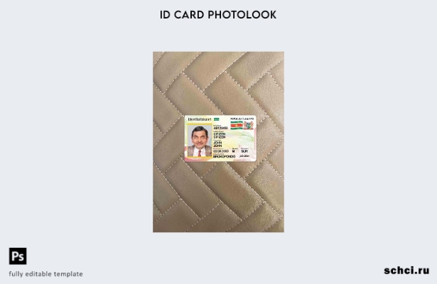 цифровая загрузка Суринама ID карта фотообраз шаблона ПЕРЕДНЕЙ стороны