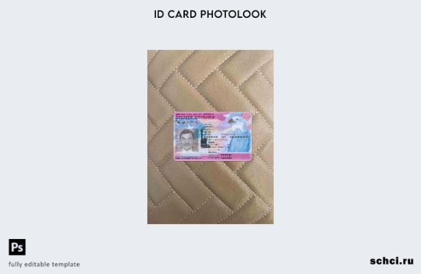 цифровая загрузка шаблона разрешения на трудоустройство в США Photolook FRONT