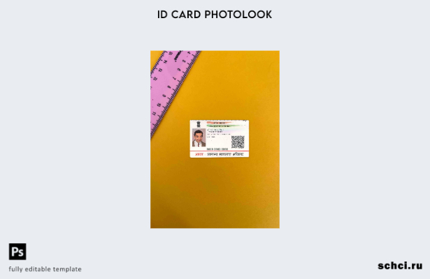 цифровая загрузка шаблона FRONT для Индии ID Photolook