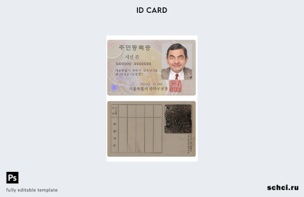 цифровая загрузка Korea ID, шаблон версии