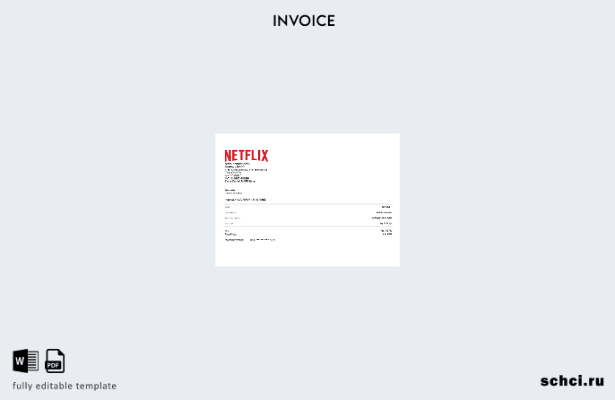цифровая загрузка шаблона счета фактуры Netflix США