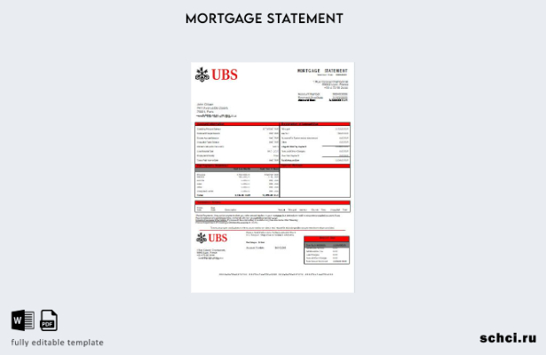Скачать цифровую версию шаблона выписки по ипотечному кредиту банка UBS во Франц