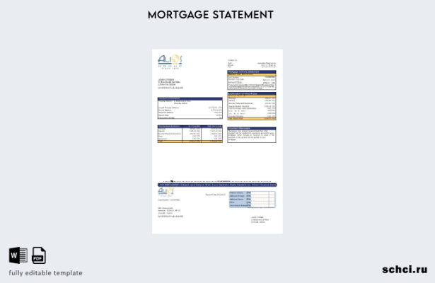 скачать в цифровом формате шаблон выписки по ипотеке банка Gabon Alios Finance