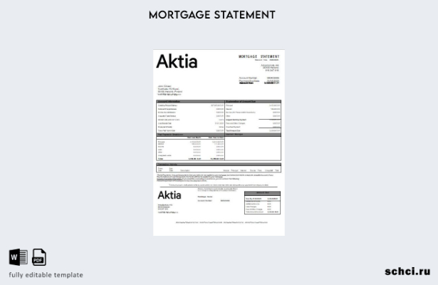 скачать в цифровом формате шаблон выписки по ипотеке Aktia Bank в Финляндии