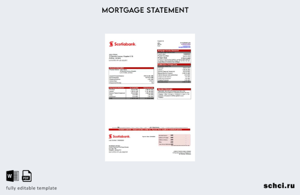 скачать цифровую версию Ямайки Scotiabank выписка по ипотеке Шаблон в формате Wo