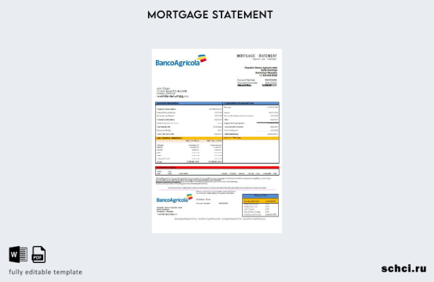 скачать цифровую версию шаблона выписки по ипотечному кредиту банка Banco Agrico