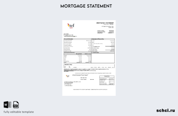 скачать цифровую выписку по ипотеке USA TCF Bank в форматах Word и PDF