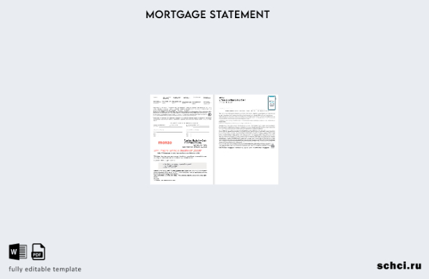 скачать цифровую выписку по ипотечному кредиту UK Monzo Bank в форматах Word и P