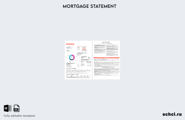 скачать цифровую выписку по ипотечному кредиту UK Monzo Bank в форматах Word и 1