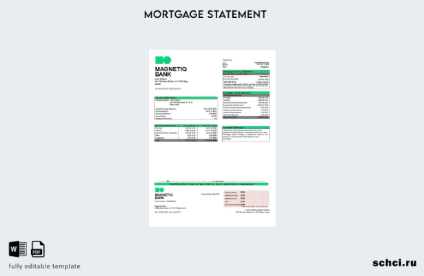 цифровая загрузка Латвия Magnetiq Bank Выписка по ипотеке Word и PDF шаблон