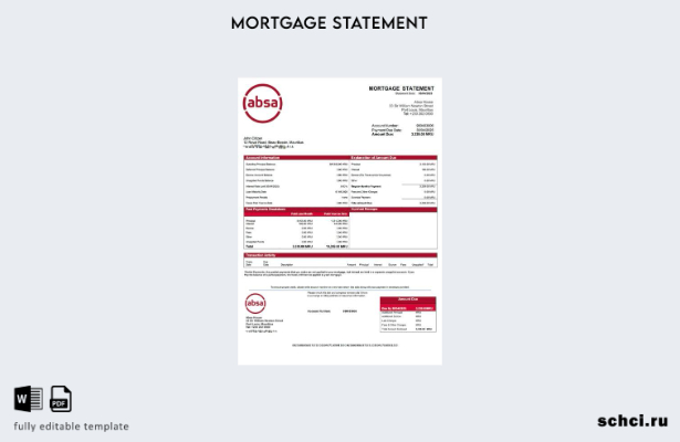 цифровая загрузка Маврикий Absa Bank выписка по ипотеке Word и PDF шаблон
