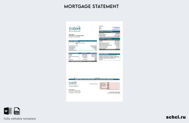 цифровая загрузка Малави Ecobank Выписка по ипотеке Малави Шаблон в формате Word