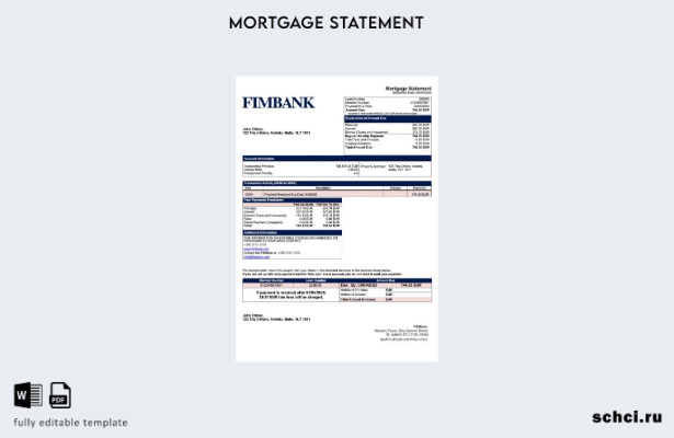 цифровая загрузка Мальта Выписка по ипотеке FIMBank Шаблон в формате Word и PDF