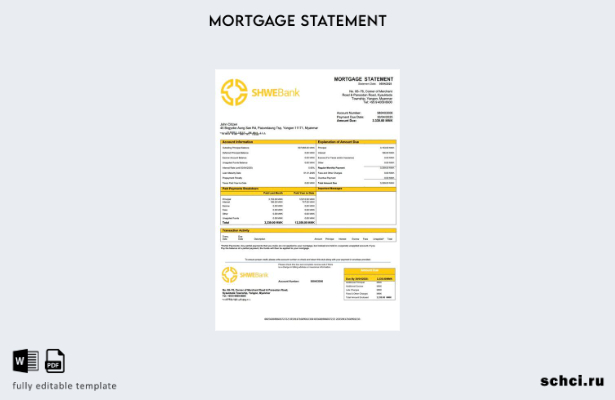 цифровая загрузка Мьянма Shwe Bank выписка по ипотечному кредиту шаблон в формат