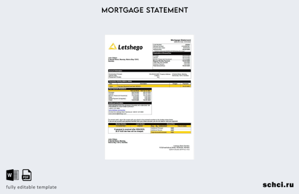 цифровая загрузка Намибия Letshego Bank Выписка по ипотеке в Намибии Шаблон в фо