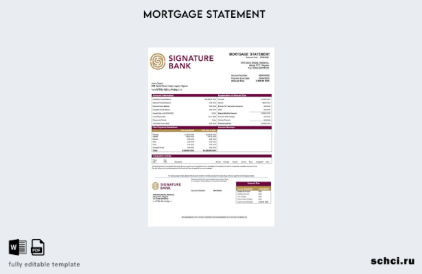 цифровая загрузка Нигерия Signature Bank выписка по ипотеке Word и шаблон PDF