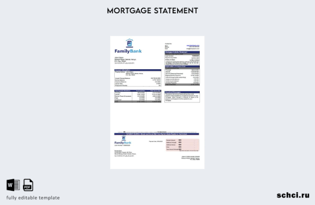цифровая загрузка выписки по ипотеке Kenya Family Bank в формате Word и PDF шабл