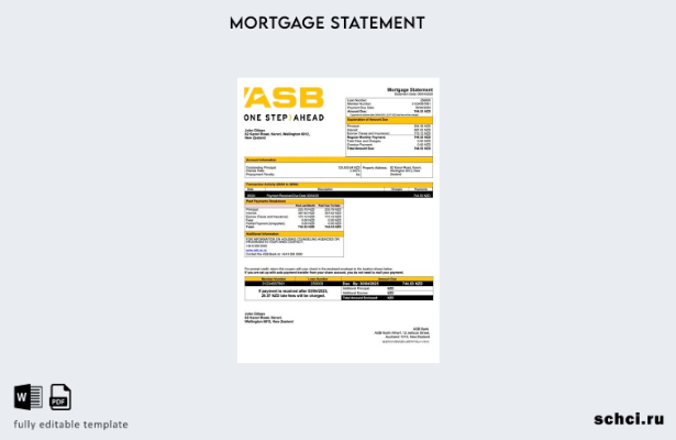 цифровая загрузка выписки по ипотечному кредиту банка ASB Новой Зеландии в форма