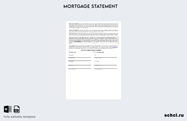 цифровая загрузка шаблона выписки по ипотечному кредиту США ADP в форматах Wor 1
