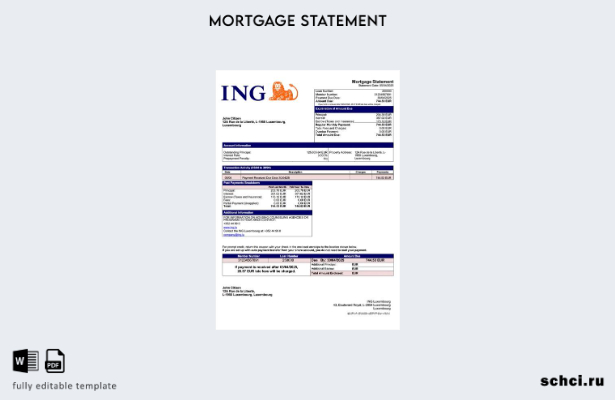 цифровая загрузка Luxembourg ING Заявление об ипотеке в Люксембурге Шаблон в фор