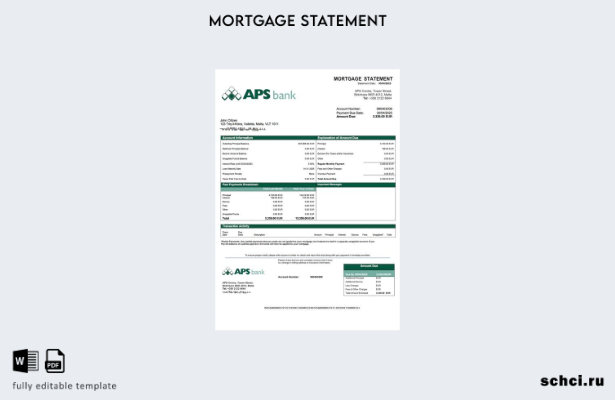 цифровая загрузка Malta APS Bank PLC, выписка по ипотеке, шаблон в формате Word