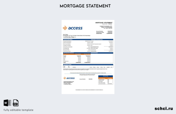 цифровая загрузка Mozambique Access Bank Мозамбик выписка по ипотеке Шаблон в фо