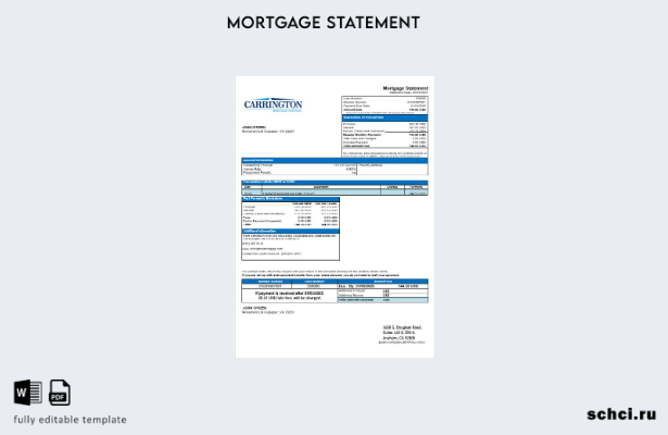 цифровая загрузка USA Carrington Mortgage Services выписка по ипотечному кредиту