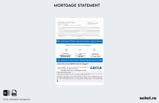 цифровая загрузка выписка по ипотеке банка Caixa в Бразилии, страницы, шаблон 1
