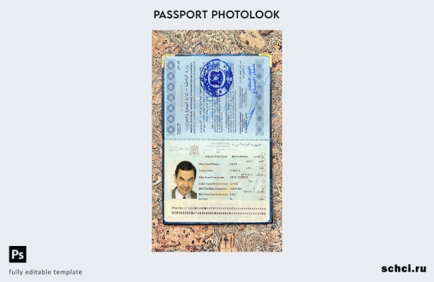 цифровая загрузка шаблона фотографии паспорта Сирии