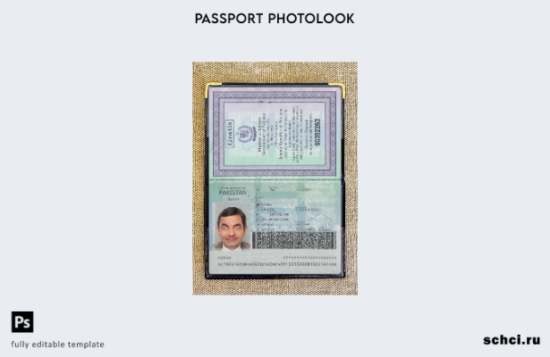 цифровая загрузка шаблона фотоизображения для паспорта Пакистана