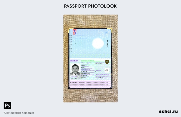 цифровая загрузка шаблона фотоизображения для паспорта Словакии