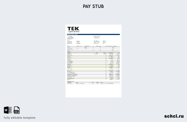 цифровая загрузка шаблона квитанции о платеже TEKsystems