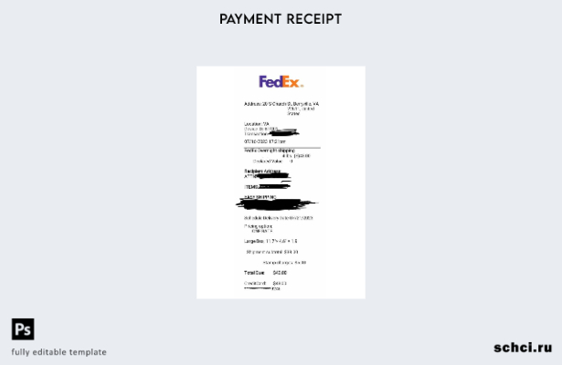 цифровая загрузка шаблона квитанции корпорации Fedex
