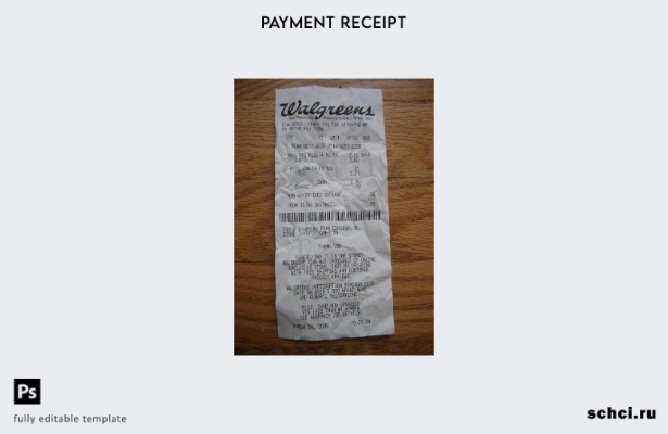 цифровая загрузка шаблона квитанции об оплате аптеки Walgreens США