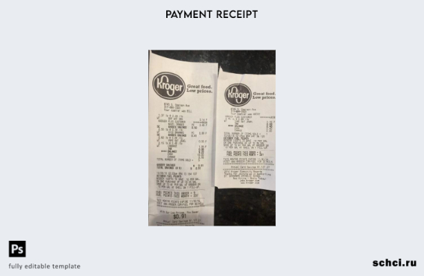 цифровая загрузка шаблона платежного чека компании Kroger